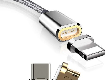 3 I 1 Magnetisk Laddarkabel Med Micro Usb, Typ C, Lightning-Kontakt 100Cm Online now