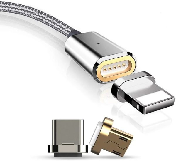 3 I 1 Magnetisk Laddarkabel Med Micro Usb, Typ C, Lightning-Kontakt 100Cm Online now