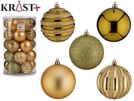 Krist - Set Med Julgranskulor Blandade 30 St A 8 Cm Oliv Till Guld Online Hot Sale