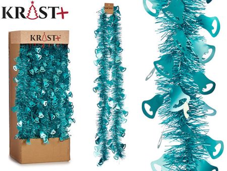 Krist - Garland 200X9Cm - Metallic Blå Färg Med Bell Figur Online now