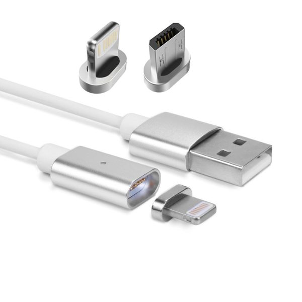 3 I 1 Magnetisk Laddarkabel Med Micro Usb, Typ C, Lightning-Kontakt 100Cm Online now